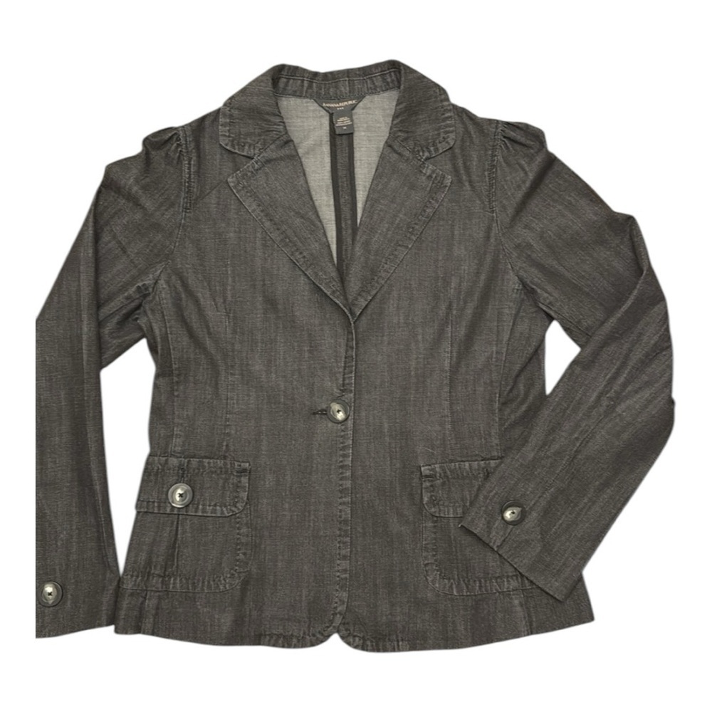 Banana Republic Gray Denim Blazer Size 14